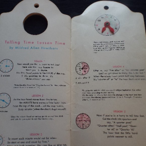Vintage 1962 Peek-a-Book Tell Time A (Lowe) Kids Learning Book - Picture 2 of 4